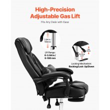 VEVOR Executive Office Chair with Footrest, 300lbs Capacity With High Back Office Chair, with Footrest Lumbar Pillow