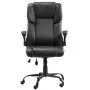 VEVOR Executive Chair, High Back Office Chair with Flip-up Armrests & Lumbar Support, Ergonomic Desk Chair Adjustable Tilt & Height, PU Leather Swivel Rolling Chair for Working, Study, Gaming, Black