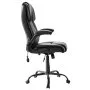 VEVOR Executive Chair, High Back Office Chair with Flip-up Armrests & Lumbar Support, Ergonomic Desk Chair Adjustable Tilt & Height, PU Leather Swivel Rolling Chair for Working, Study, Gaming, Black