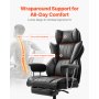 VEVOR Executive Office Chair High Back Chair Footrest & Removable Armrests Black