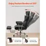 VEVOR Executive Office Chair, High Back Chair with Footrest and Removable Armrests, Ergonomic Desk Chair High-Resilience Foam Cushion, PU Leather Swivel Rolling Chair for Work, Study, Game, Black