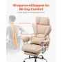 Executive Office Chair High Back Chair Footrest & Removable Armrests Brown