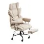 VEVOR Executive Office Chair with Footrest, 400lb Capacity Office Chair with Lumbar Pillow & Removable Armrests, Heavy Duty Ergonomic Chair, PU Leather Reclining Home Office Desk Chairs, Brown