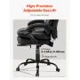 VEVOR Executive Office Chair, High Back Chair with Footrest and Lumbar Pillow, Ergonomic Desk Chair 135° Recline & Adjustable Height, PU Leather Swivel Rolling Chair for Work, Study, Game, Black