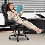 VEVOR Executive Office Chair with Footrest, 400lb Capacity Office Chair with Lumbar Pillow, Heavy Duty Ergonomic Chair, Height Adjustable PU Leather Reclining Home Office Desk Chairs