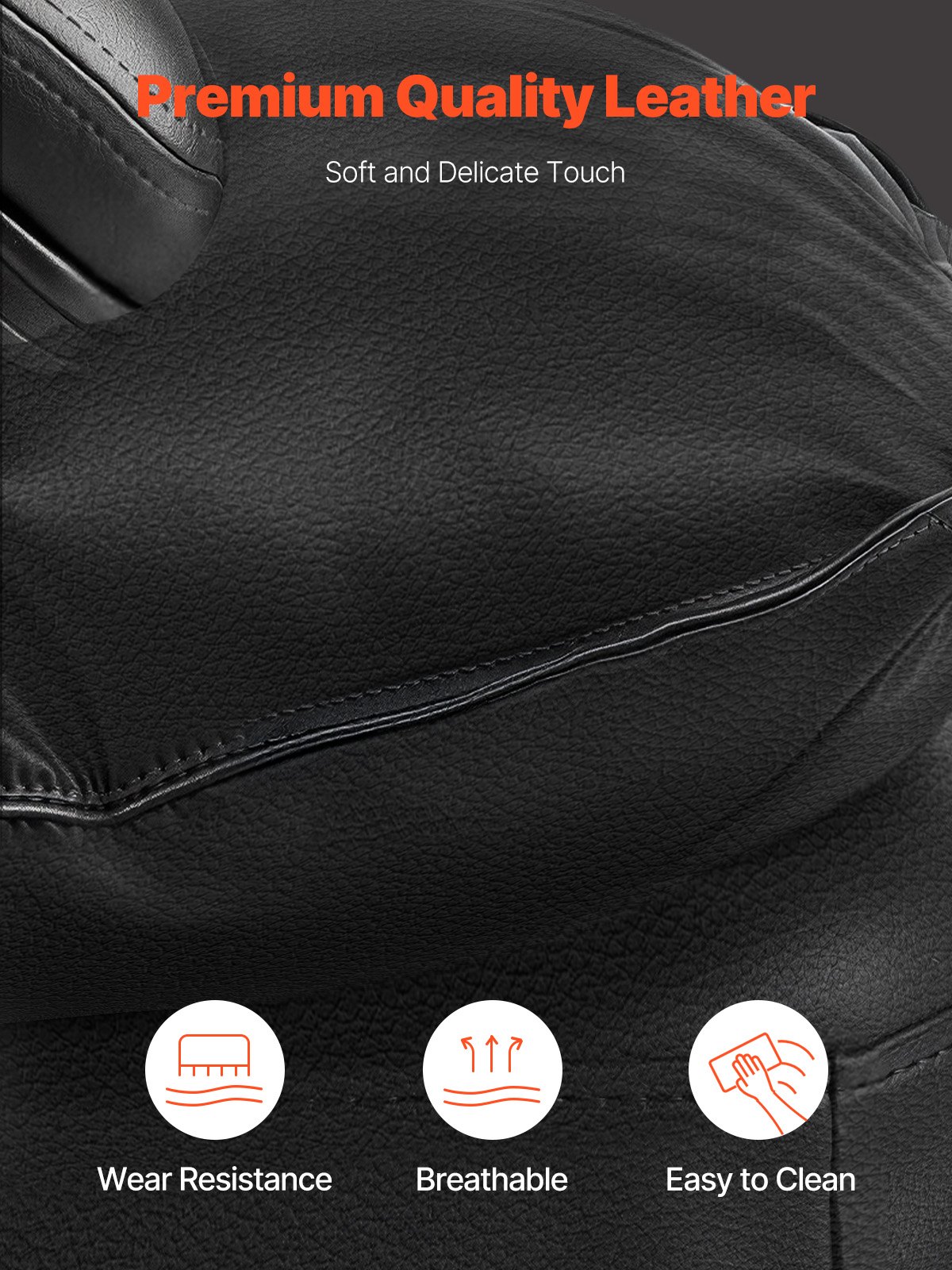 VEVOR Executive Office Chair, High Back Chair with Footrest and Lumbar Pillow, Ergonomic Desk Chair 135° Recline & Adjustable Height, PU Leather Swivel Rolling Chair for Work, Study, Game, Black