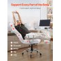 VEVOR reclining office chair with waterfall-style seat cushion and high-density sponge for ultimate comfort.