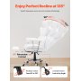 VEVOR reclining office chair features premium pu silent wheels for effortless mobility on various surfaces.