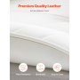 VEVOR reclining office chair in white with dimensions and max weight load of 350 lbs.