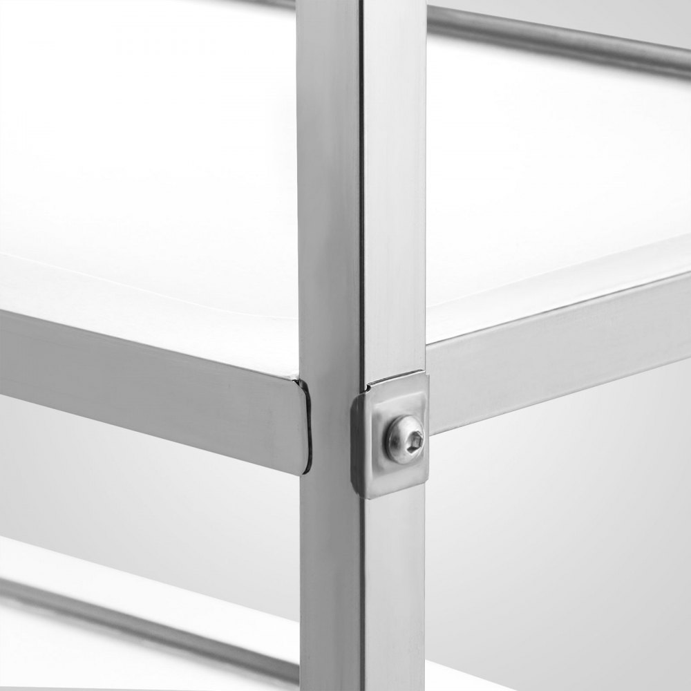 Stainless Steel Kitchen Catering Serving Trolley Cart Food Prep Table 2 Tiers