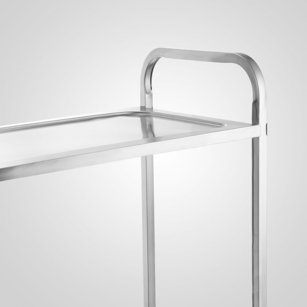 Stainless Steel Kitchen Catering Serving Trolley Cart Food Prep Table 2 Tiers