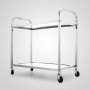Stainless Steel Kitchen Catering Serving Trolley Cart Food Prep Table 2 Tiers