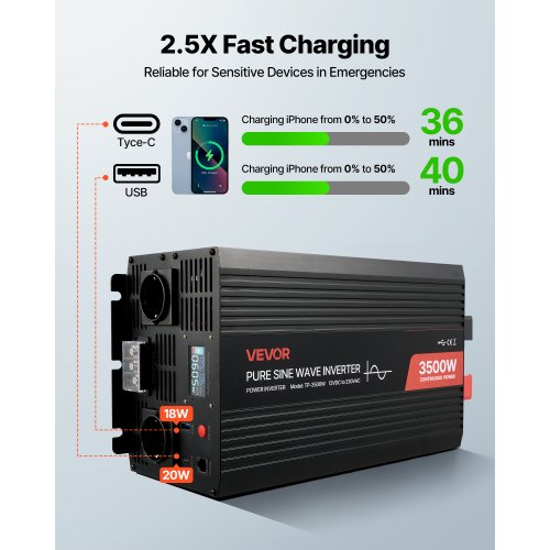 Siinusinverter 12 V – 230 V, 3500 W — pilt 5