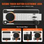 secure touch button electronic lock with two access ways for VEVOR depository safe: password + knob, emergency key + knob.