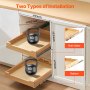 VEVOR Pull Out Cabinet Organizer, 17"W x 21"D Cabinet Drawer, Soft Close Slide out Shelf, Heavy-Duty Sliding Wood Drawer, Bottom and Side Assembly Base Cabinet Organization for Kitchen Pantry Bathroom