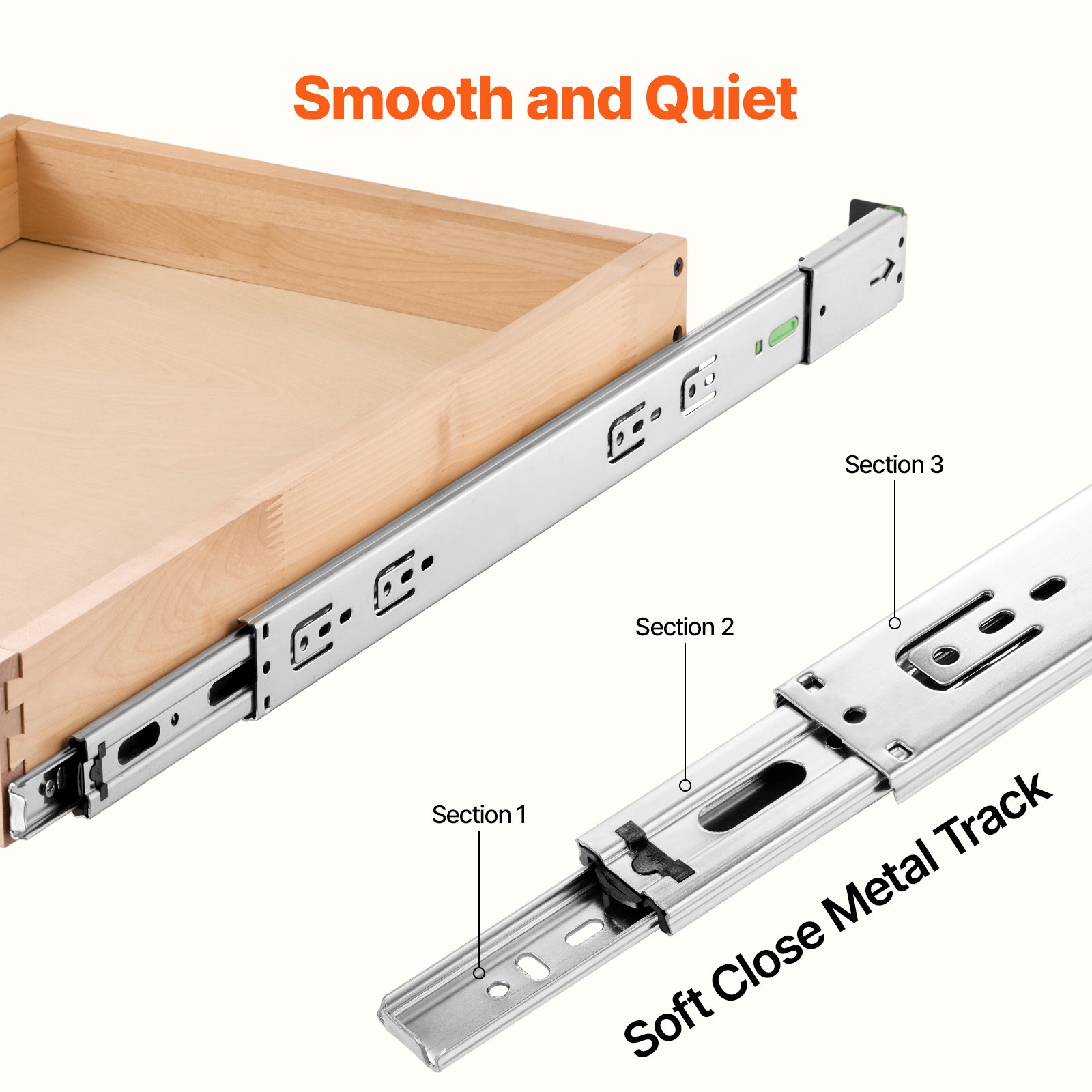 VEVOR Pull Out Cabinet Organizer, 17"W x 21"D Cabinet Drawer, Soft Close Slide out Shelf, Heavy-Duty Sliding Wood Drawer, Bottom and Side Assembly Base Cabinet Organization for Kitchen Pantry Bathroom