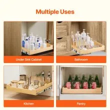 VEVOR Pull Out Cabinet Organizer Soft Close Slideout Shelf Wood Drawer 20"Wx21"D