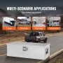 VEVOR Heavy Duty Aluminum Truck Bed Tool Box, Diamond Plate Tool Box with Side Handle and Lock Keys, Storage Tool Box Chest Box Organizer for Pickup, Truck Bed, RV, Trailer, 76.2x33x24.4 cm, Silver