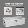 VEVOR Heavy Duty Aluminum Truck Bed Tool Box, Diamond Plate Tool Box with Side Handle and Lock Keys, Storage Tool Box Chest Box Organizer for Pickup, Truck Bed, RV, Trailer, 30"x13"x9.6", Silver