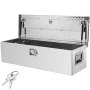 VEVOR Heavy Duty Aluminum Truck Bed Tool Box, Diamond Plate Tool Box with Side Handle and Lock Keys, Storage Tool Box Chest Box Organizer for Pickup, Truck Bed, RV, Trailer, 39"x13"x10", Silver