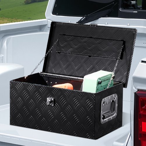 Speed Daddy 63"x12"x14" Chrome Aluminum Truck Bed Tool Box – Trailer Storage With Lock