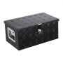 VEVOR Heavy Duty Aluminum Truck Bed Tool Box, Stripes Plated Tool Box with Side Handle and Lock Keys, Storage Toolbox Chest Organizer for Trailer, Pickup, RV, 20"x12"x9.5"(508x304.8x241.3mm), Black