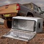 VEVOR Heavy Duty Aluminum Truck Bed Tool Box, Stripes Plated Tool Box with Side Handle and T-Lock Keys, Storage Toolbox Chest Organizer for Trailer, Pickup, RV, 30"x13"x13"(762x330.2x330.2mm), Silver