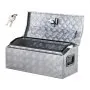 VEVOR Heavy Duty Aluminum Truck Bed Tool Box, Stripes Plated Tool Box with Side Handle and T-Lock Keys, Storage Toolbox Chest Organizer for Trailer, Pickup, RV, 30"x13"x13"(762x330.2x330.2mm), Silver