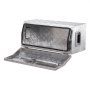 VEVOR Heavy Duty Aluminum Truck Bed Tool Box, Stripes Plated Tool Box with Side Handle and T-Lock Keys, Storage Toolbox Chest Organizer for Trailer, Pickup, RV, 30"x13"x13"(762x330.2x330.2mm), Silver