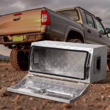 30"x13"x13" Heavy Duty Aluminum Truck Bed Tool Box for Pickup RV Silver
