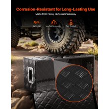 30"x13"x9.6" Heavy Duty Aluminum Truck Bed Tool Box for Pickup RV Black