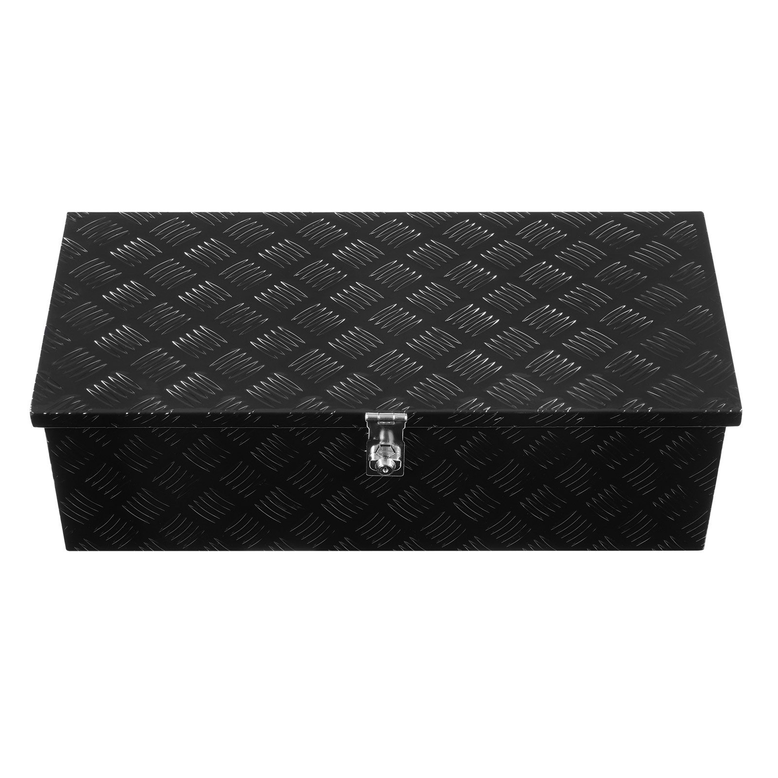 VEVOR Heavy Duty Aluminum Truck Bed Tool Box, Stripes Plated Tool Box with Side Handle and Lock Keys, Storage Toolbox Chest Organizer for Trailer, Pickup, RV, 30"x13"x9.6"(762x330.2x243.84mm), Black