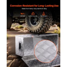 30"x13"x9.6" Heavy Duty Aluminum Truck Bed Tool Box for Pickup RV Silver