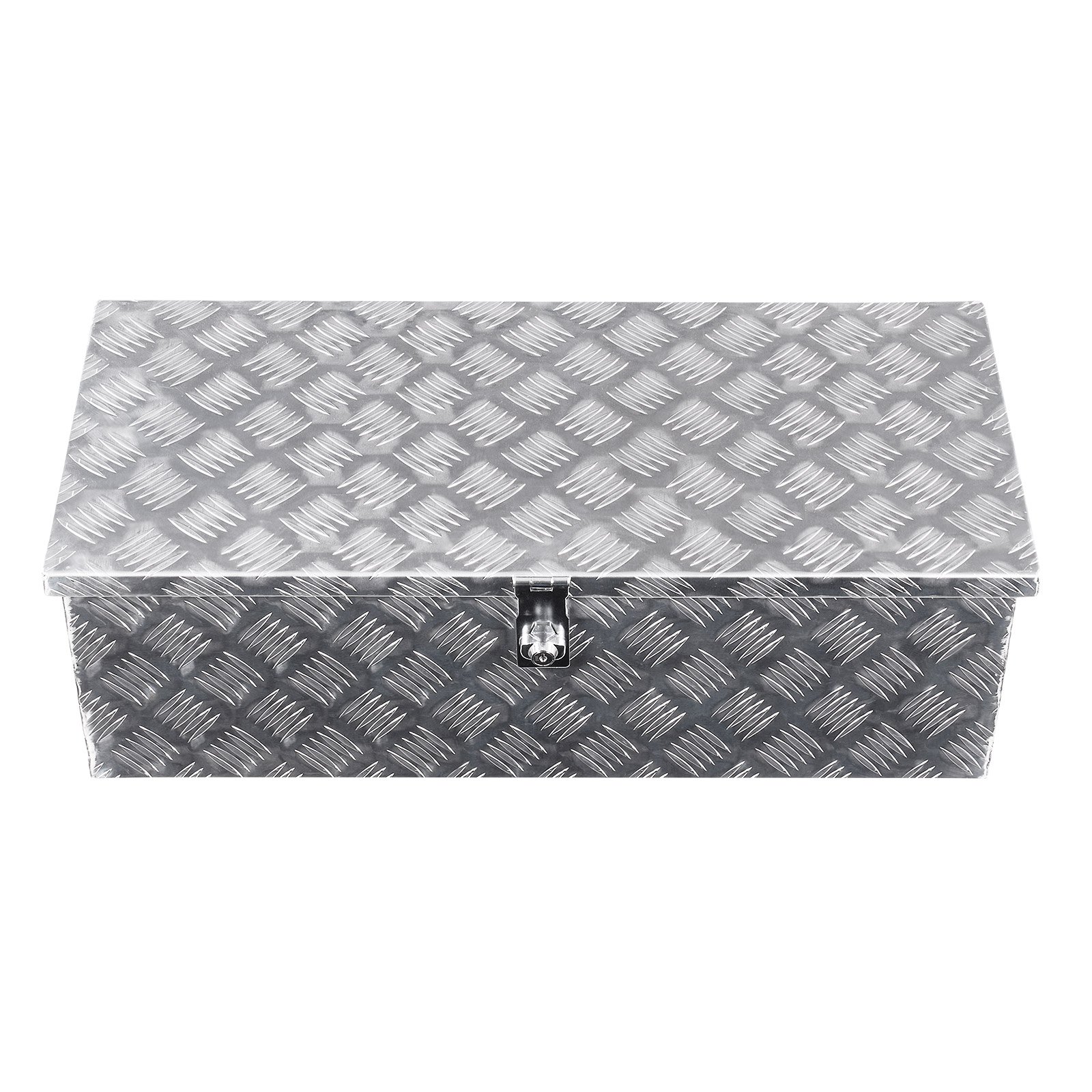 VEVOR Heavy Duty Aluminum Truck Bed Tool Box, Stripes Plated Tool Box with Side Handle and Lock Keys, Storage Toolbox Chest Organizer for Trailer, Pickup, RV, 30"x13"x9.6"(762x330.2x243.84mm), Silver