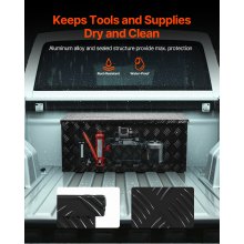 35.4"x14.6"x14.6" Heavy Duty Aluminum Truck Bed Tool Box for Pickup Black