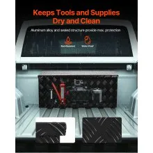 35.4"x14.6"x14.6" Heavy Duty Aluminum Truck Bed Tool Box for Pickup Black