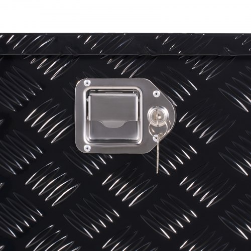 VEVOR Truck Bed Tool Box – 20"x12"x9.5" Aluminum, Stripe Plate, Side Handle & Lock Keys, 66lb Capacity