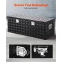 VEVOR Heavy Duty Aluminum Truck Bed Tool Box, Stripes Plated Tool Box with Side Handle and Locks Keys, Storage Toolbox Chest Organizer for Trailer, Pickup, 48"x19.5"x17.5"(1219.2x495.3x444.5mm), Black