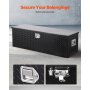 VEVOR Heavy Duty Aluminum Truck Bed Tool Box, Diamond Plate Tool Box with Side Handle and Lock Keys, Storage Toolbox Chest Organizer for Trailer, Pickup, RV, 49"x15"x15"(1244.6x381x381mm), Black