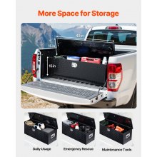 VEVOR 49"x15"x15" Heavy Duty Aluminum Truck Bed Tool Box for Pickup RV Black