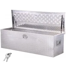VEVOR 49"x15"x15" Heavy Duty Aluminum Truck Bed Tool Box for Pickup RV Silver