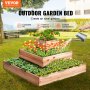 VEVOR megemelt kerti ágy, 3,7 x 3,7 x 1,7 láb méretű fából készült ültetőláda, kültéri ültetőládák nyitott alappal, virágok/zöldségek/fűszernövények termesztéséhez a hátsó udvarban/kertben/teraszon/erkélyen, Burlywood