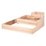 VEVOR Raised Garden Bed, 3.7 x 3.7 x 1.7 ft Wooden Planter Box, Outdoor Planting Boxes with Open Base, for Growing Flowers/Vegetables/Herbs in Backyard/Garden/Patio/Balcony, Burlywood
