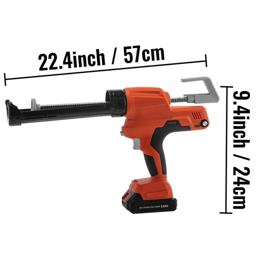 VEVOR Sausage Caulking Gun, 10-Ounce Electric Caulking Gun, Iron 300ml Cartridge Sausage Cartridge Gun Packs, 22.4 x 9.4 in Dual-Use Hand Tool, Caulking Gun Kit