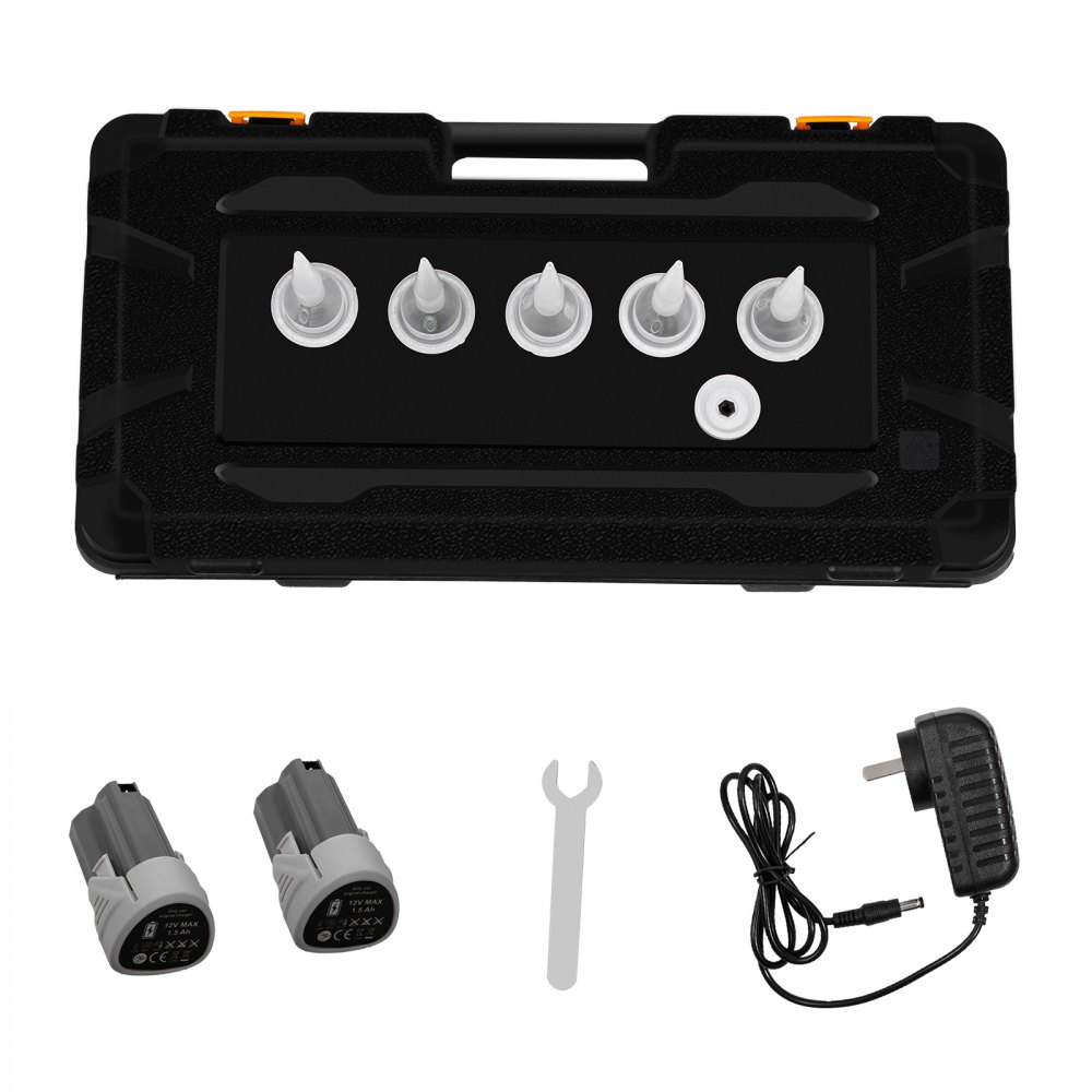 VEVOR Sausage Caulking Gun 10/20-Ounce Electric Caulking Gun Aluminum Sausage Cartridge Gun Packs 56.9x23.9 cm Dual-Use Hand Tool 4000 N Caulking Gun Kit with 3 Cones Nozzles