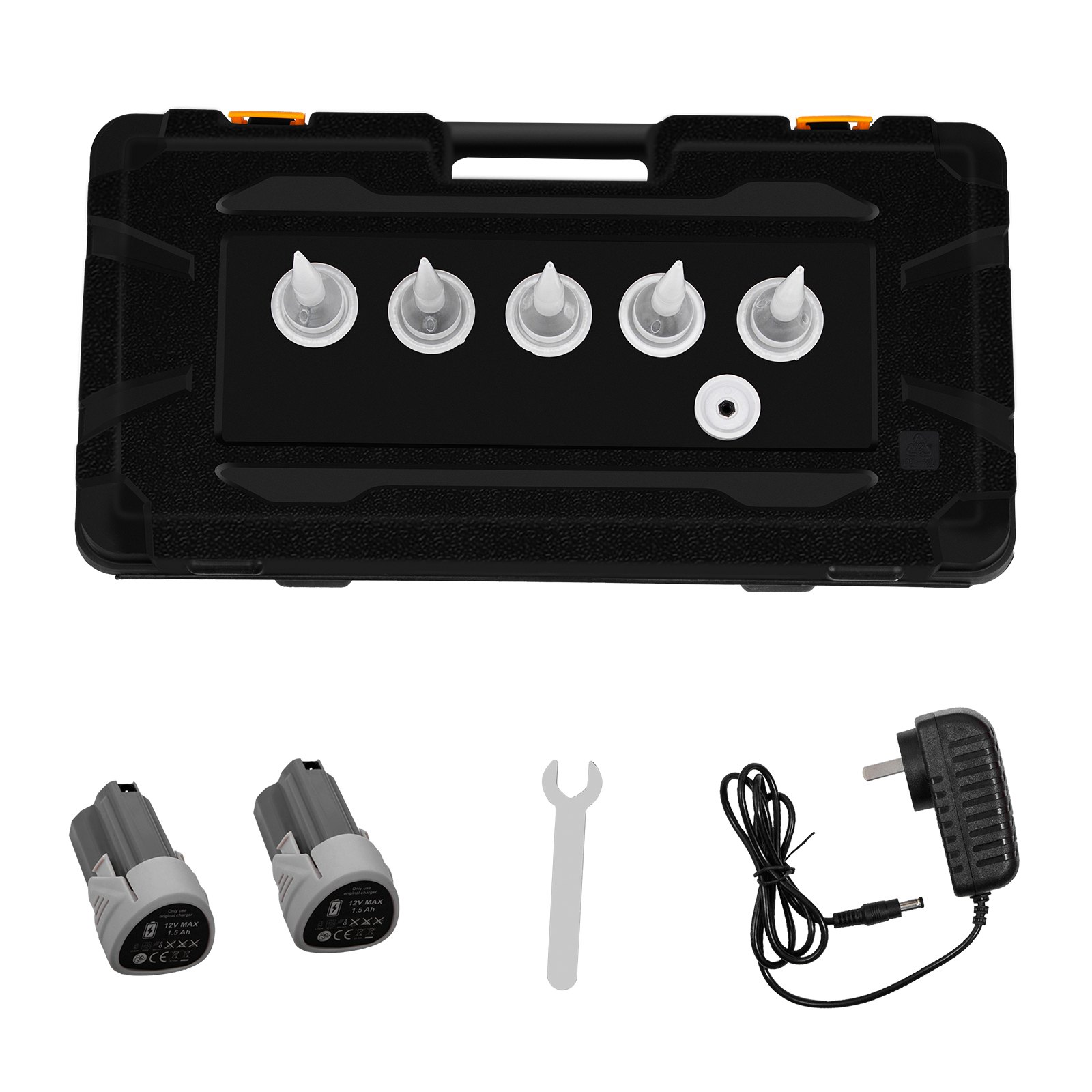 VEVOR Sausage Caulking Gun 10/20-Ounce Electric Caulking Gun Aluminum Sausage Cartridge Gun Packs 56.9x23.9 cm Dual-Use Hand Tool 4000 N Caulking Gun Kit with 3 Cones Nozzles