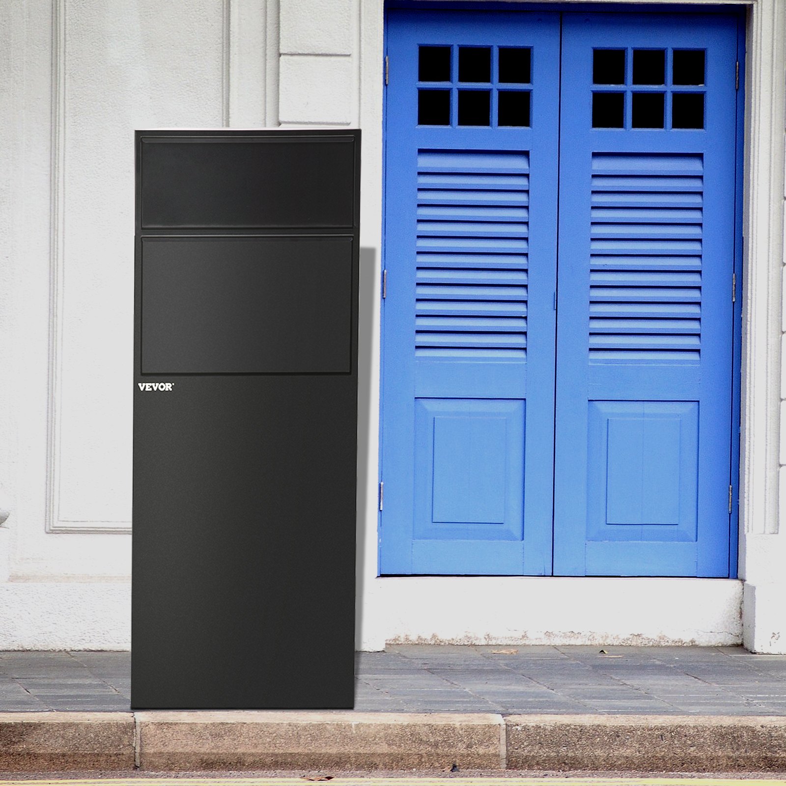 VEVOR Mail Package Drop Box, 19" x 19" x 48" Package Parcel Box with Locking Letterbox, Parcel Drop Box, Delivery Box w/Anchoring Fittings, Secure Steel Mailbox for Curbside, Porch, Outside & Home
