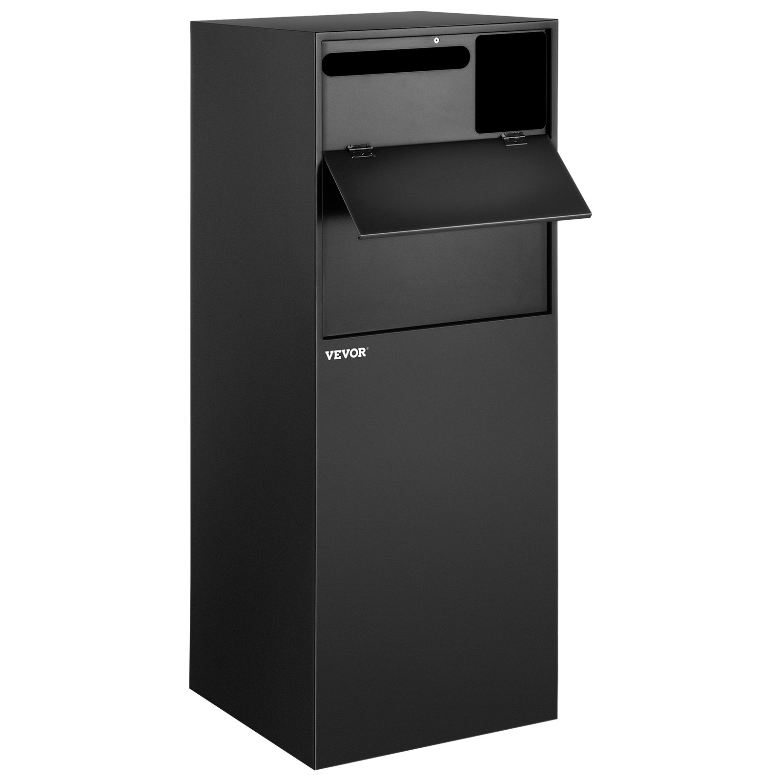 VEVOR Mail Package Drop Box, 19" x 19" x 48" Package Parcel Box with Locking Letterbox, Parcel Drop Box, Delivery Box w/Anchoring Fittings, Secure Steel Mailbox for Curbside, Porch, Outside & Home