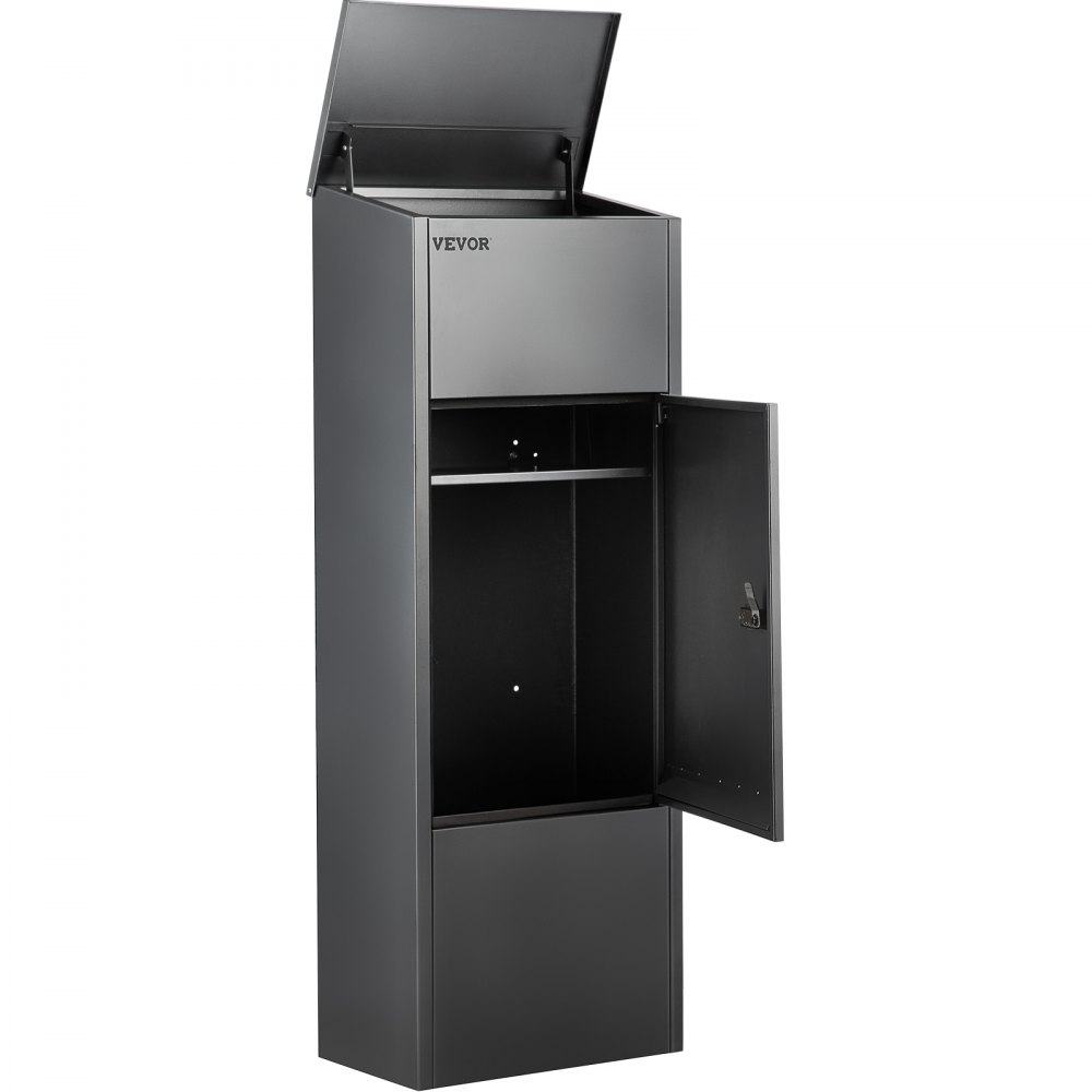 VEVOR Mail Package Drop Box, 15'' x 9'' x 41.3'' Package Parcel Box, Galvanized Steel Parcel Drop Box, Mailbox w/Code Lock, Secure Postbox w/Hardware, Delivery Box for Porch, Curbside & Outside, Gray