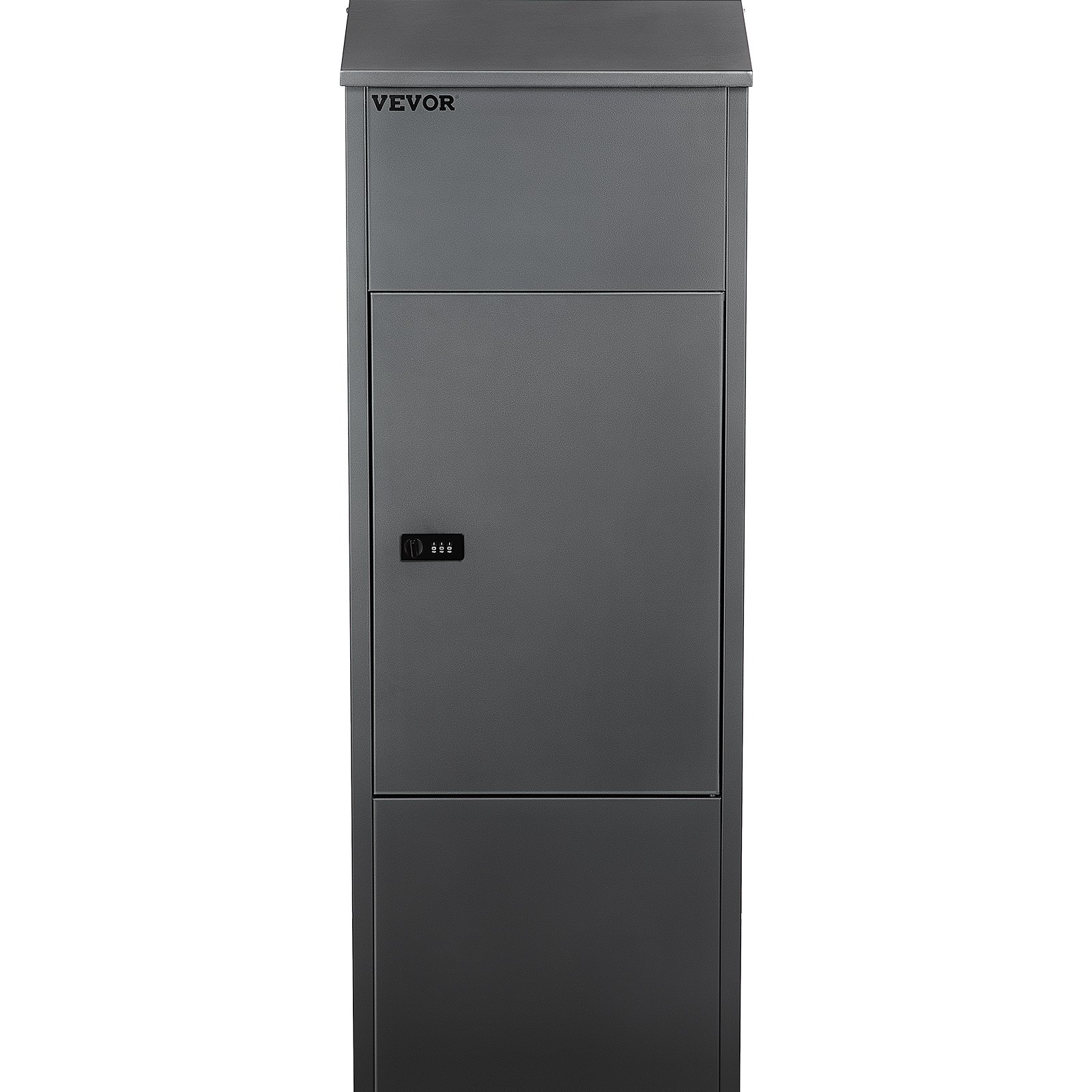 VEVOR Mail Package Drop Box, 15'' x 9'' x 41.3'' Package Parcel Box, Galvanized Steel Parcel Drop Box, Mailbox w/Code Lock, Secure Postbox w/Hardware, Delivery Box for Porch, Curbside & Outside, Gray